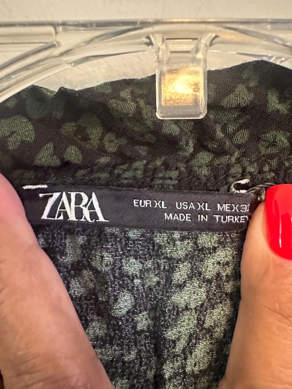Zara Black Floral Mini Dress with Green Print - Picture 2 of 7